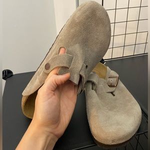 Birkenstock Boston soft footbed - Taupe suede - sz 39